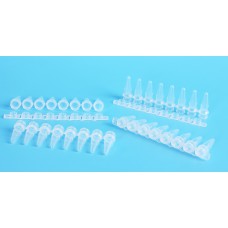 8-Strip PCR Tubes  - (200uL; TUBES With FLAT CAPS)